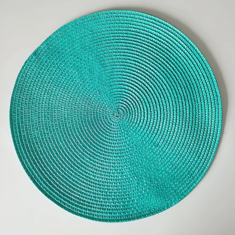 38cm runda vävda bordsunderlägg vattentäta matbordsunderlägg halkfria servettskivor skålunderlägg dryckesmuggunderlägg köksdekoration: Orange