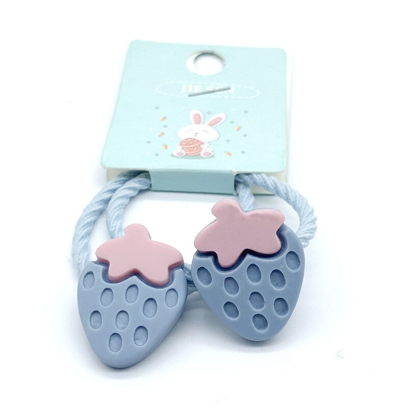 Mini bandeaux pour cheveux mignons de dessin animé pomme carotte, fraise, accessoires pour filles, Mini bandeau gomme colorée,