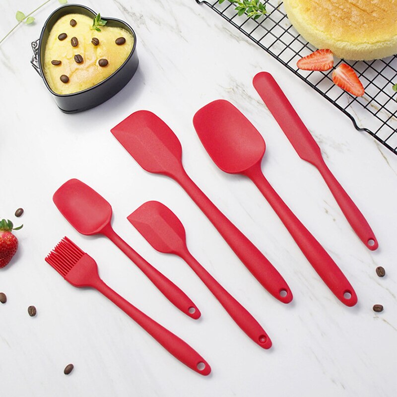 Multifunction Heat Resistant Silicone Six-piece Kitchen Baking Tool Set Cake Spatula Oil Brush Kitchenware High Temperature