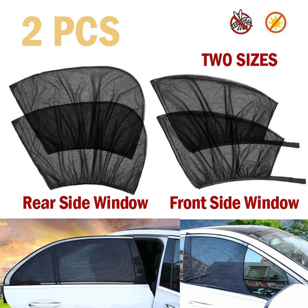1 Paar Auto Zonneklep Front/Rear Window Zonnescherm Netto Mesh Zwarte Auto Zonnescherm Gordijn