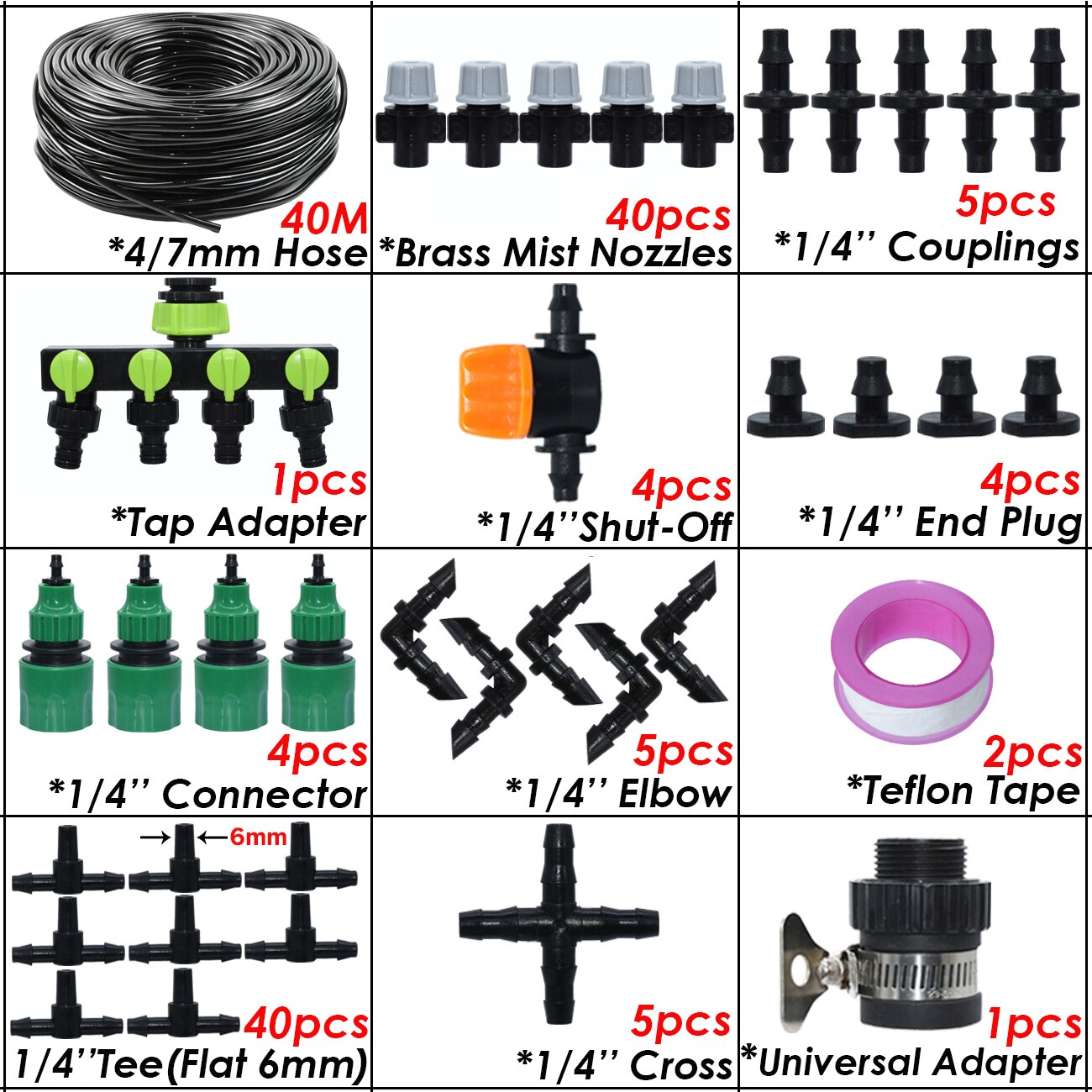 SPRYCLE 5-50m Gewächshaus Garten 1/4 "Schlauch Automatische Mikro Bewässerung Bausatz Tropf Bewässerung System Einstellbar Durcheinander Zerstäubung düse