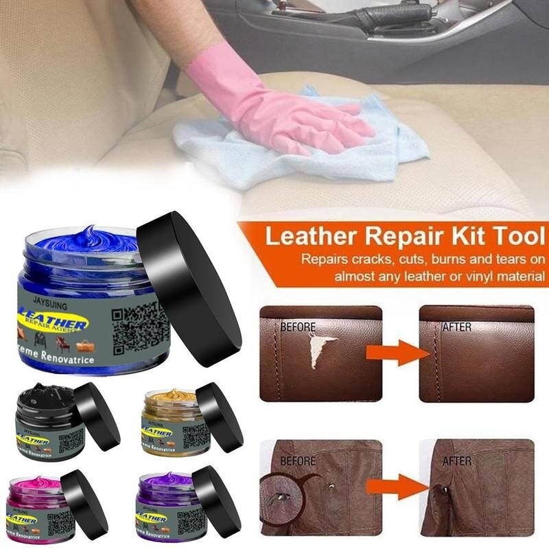 Bilvård flytande läder reparationssats auto komplementär soffkappa hemvård hål repa polera färg pasta färg sprickor  c0 r 2