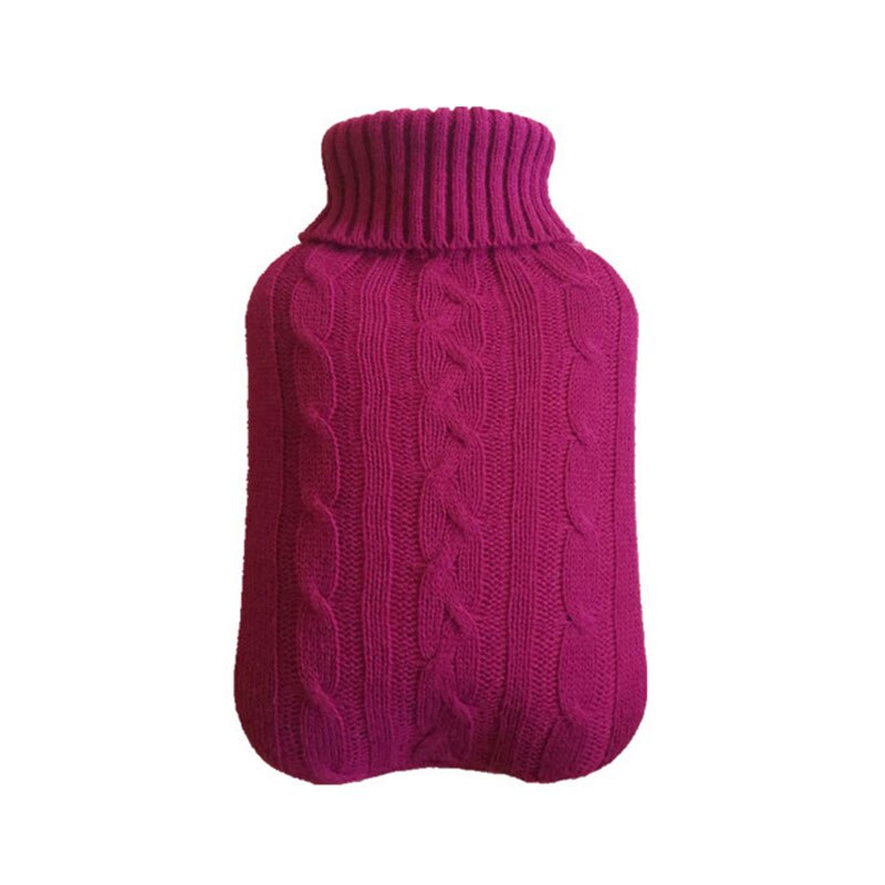Bouteilles d'eau chaude 2000ml grand sac d'eau chaude tricoté couverture résistant au froid conservation de la chaleur produits de couverture de bouteille d'eau chaude: Bourgogne