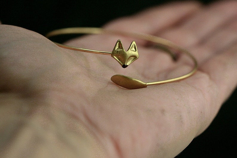Delicate Gilded Fox Bangle Bracelet Opening Bracel... – Grandado