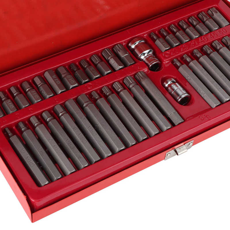 Auto reparatur werkzeuge toolbox /set Wrench Stern Spline Hex Buchse Bit Kit 1/2in 3/8in Stick mit Rot Toolbox Auto