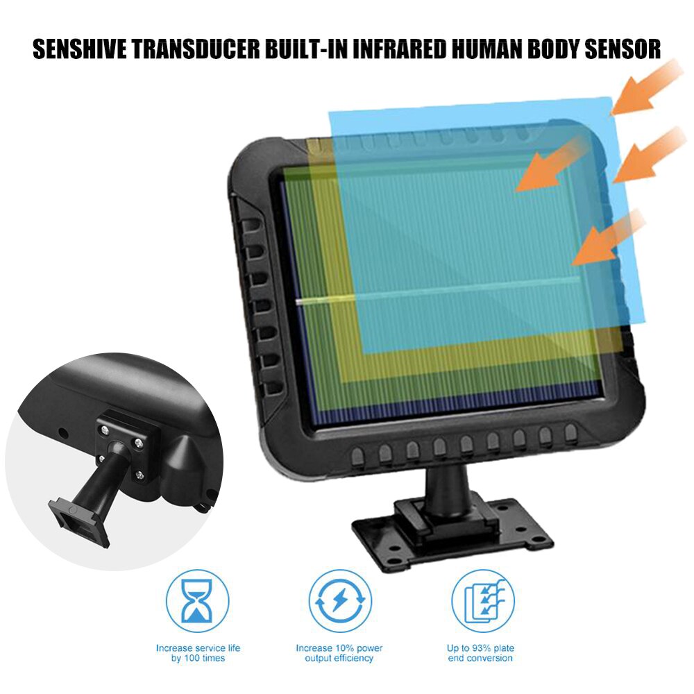 120LED COB Solar Light Motion Sensor Outdoor Waterproof Garden Solar Lights For Path Led Street Split Outdoor Solar Wall Lamp