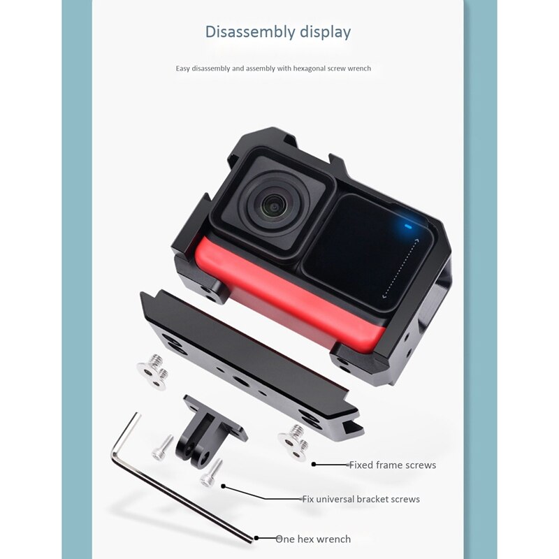 for Insta360 One R Extended Frame Metal Photo Rabbit Cage Extended Protective Cage Anti-Fall