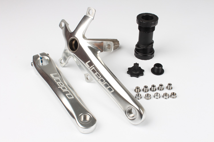 LP litepro Cogwheel left and right crank set Road bike folding car modification Single disc 130 BCD bicycle parts Including axis