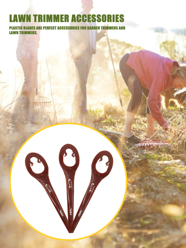 50pcs Plastic Blade Cutter Replace Lawn Mower Blade Garden Lawn Garden Mower Lawn Mower Blade For Trimmer Blade Grass Garden