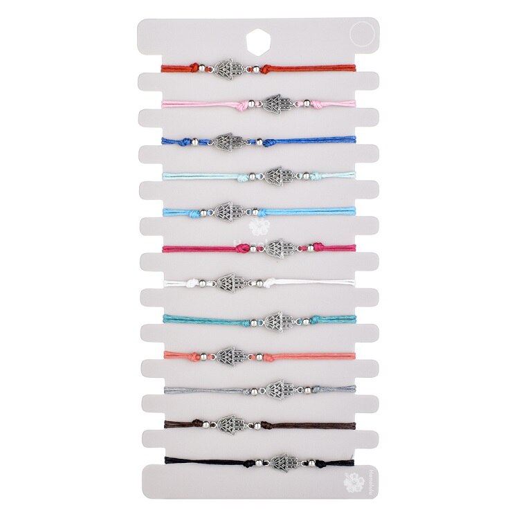 Lubingshine 12 Stks/sets Schildpad Gevlochten Armbanden &amp; Armbanden Voor Vrouwen Kind Verstelbare Palm Charms Yoga Enkelbanden Handgemaakte Sieraden: B