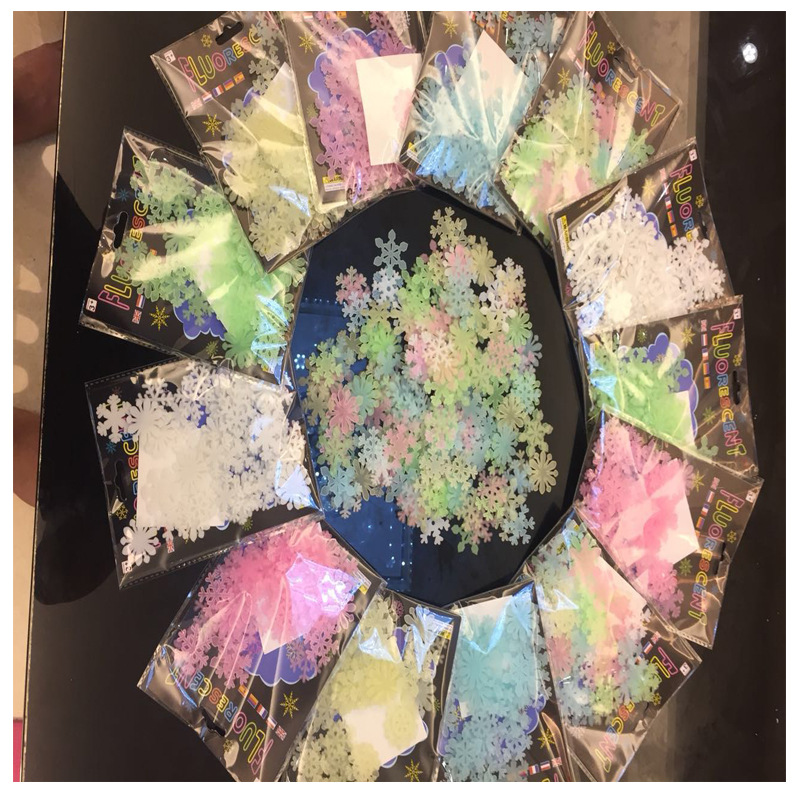 3d 3d nattljus snö väggklister barnrum dagis sovrum vardagsrum sovsal snöfluorescerande julpasta