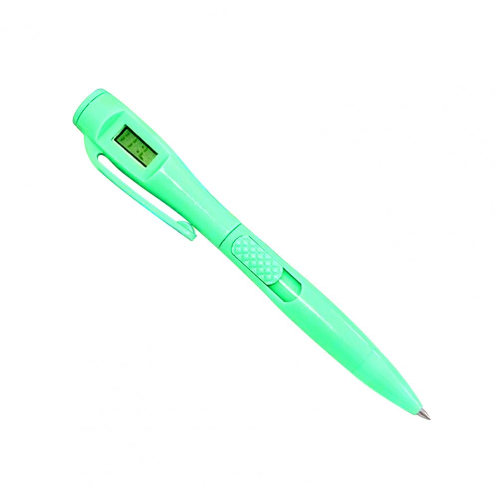 1pc Novità Penna a sfera con orologio digitale Penna elettronica Penne per esami Penna per orologi Penna per firma Scrittura Fornitura di cancelleria per la scuola: verde