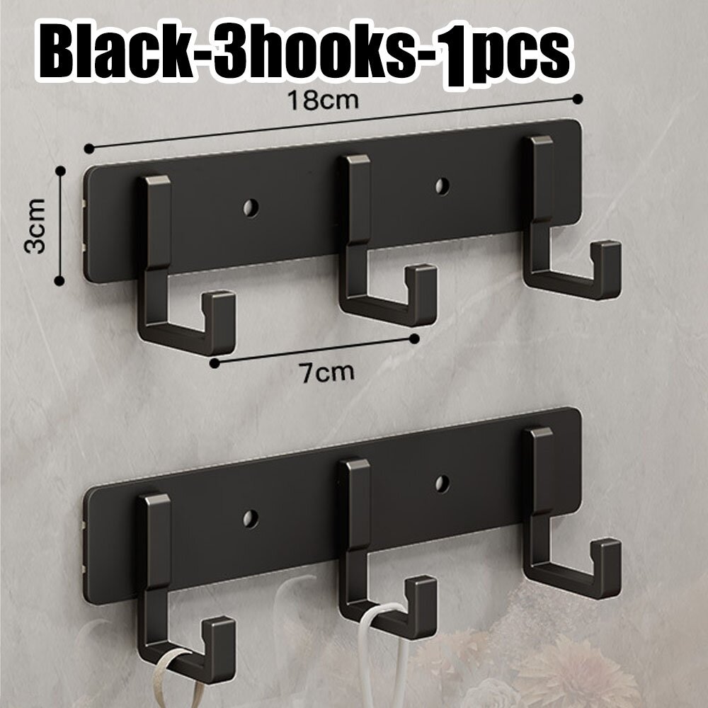 Perchas para cocina y baño, ganchos adhesivos portadores, toallas adhesivas fuertes, paredes de baño sin perforaciones montadas en la pared: Blanco