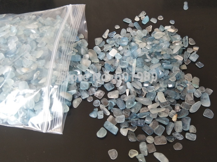 Galets en verre bleu clair 300g, magnifique Vase de réservoir de poisson, ornement de jardin de piscine, accessoire d&#39;aquarium,