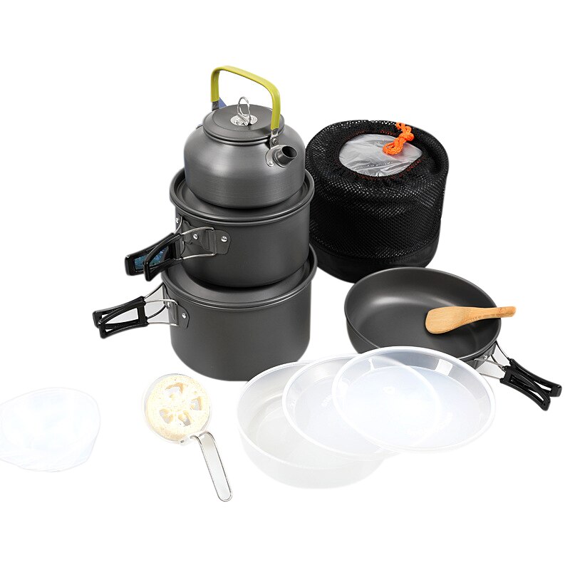 Camping Cookware Kit Lightweight Backpacking Cooking Set Picnic Pots and Pans for Camping Backpacking Outdoor US