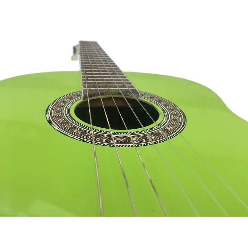 39 inch green full size classic guitar basswood top carbon fiber back and side classical guitar high gloss