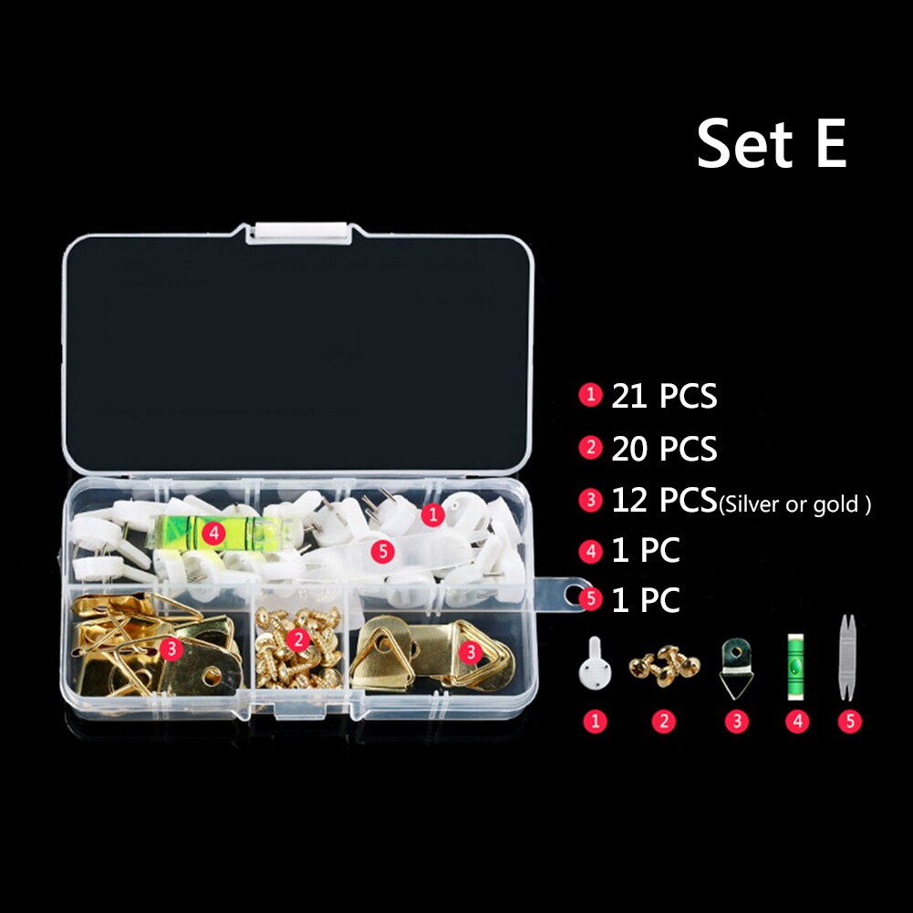Wall Picture Hooks Heavy Frame Strong Nail Fixing Kit Nail Hook Plastic Painting Photo Frame Mirror Hanging Hanger for kitchen: Style E