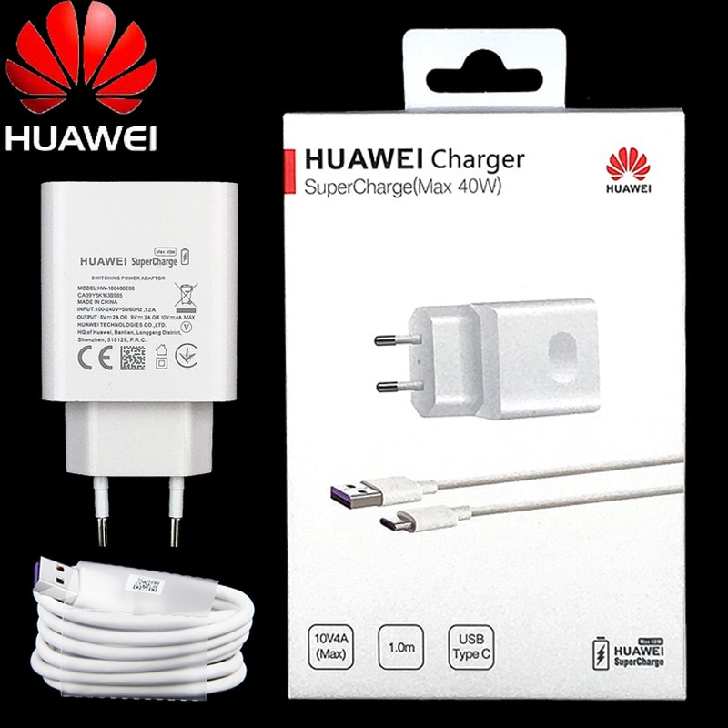 Huawei-cargador P40 PRO Original, 40W, 22,5 W, supercarga, Cable USB C, Huawei p30 pro, p40 lite, nova 5t, 6, 7i, mate 20x, xs, mate 30 pro