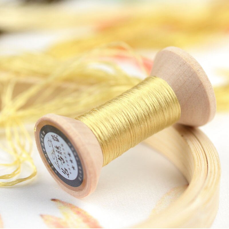 20 meters each spool /Silk thread / handmade embroidery thread / wrapped flower silk line / Mustard yellow: 2