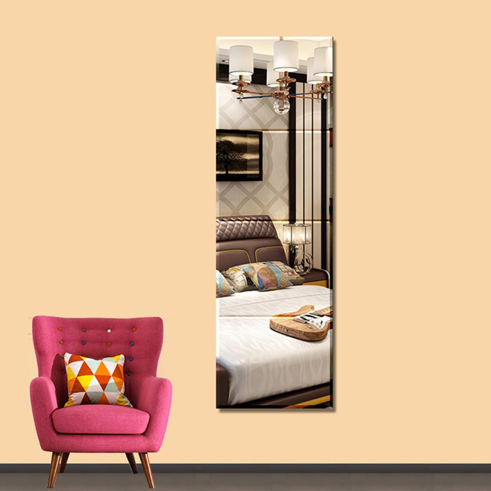 Espejo extraíble duradero de 22*22cm, 4 Uds de , pegatinas de pared, espejo de largo completo para sala de estar/dormitorio infantil para decoración del hogar