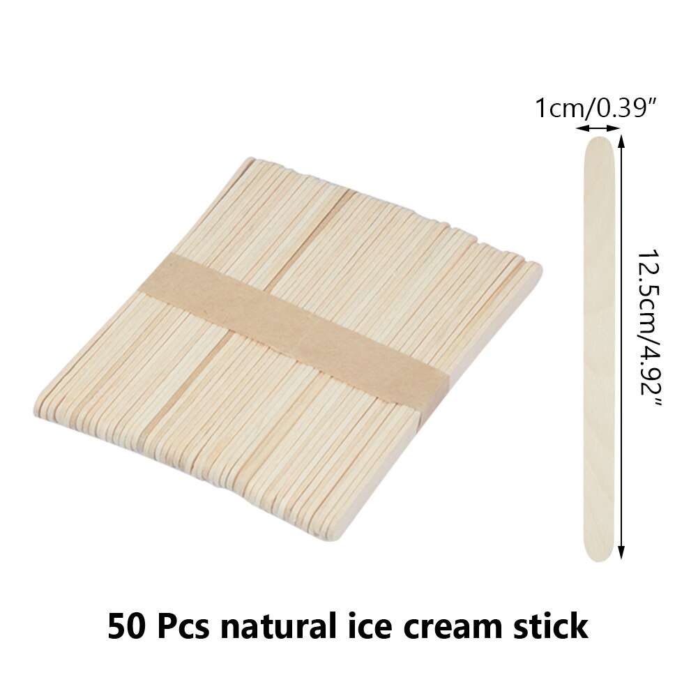 Palito de cubitos de hielo para niños, 50 Uds., accesorios para manualidades, palos de paleta, palos de polo, herramientas para crema de piruleta: 07