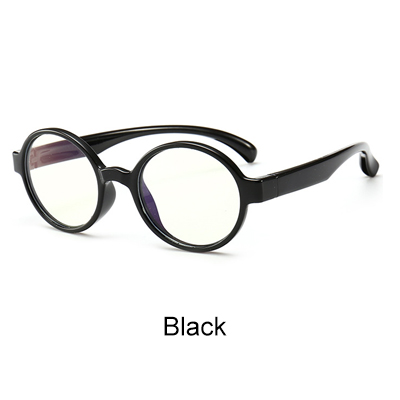 Ralferty Anti-Blauw Blokkeren Bril Kids Computer Brilmontuur Retro Ronde TR90 Kind Brilmonturen Vintage Eyewear A012: Black