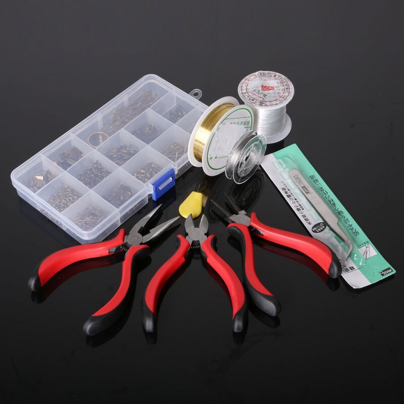Handmade DIY Earrings Accessories Material Package Jewelry Findings Set Portable Jewelry Beading Making Tools Box Set: 6