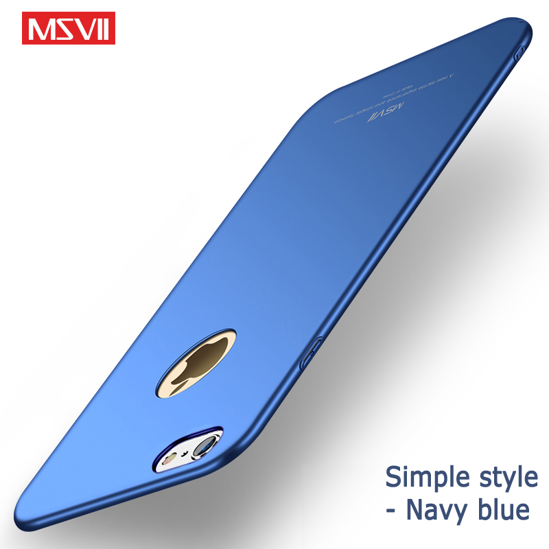 For Apple iPhone 6 6s Plus Case Cover MSVII Brand Silm Scrub Case for iPhone6 Plus Coque Ultra Thin PC Cover for iPhone 6S Case: For iPhone 6 / Simple blue