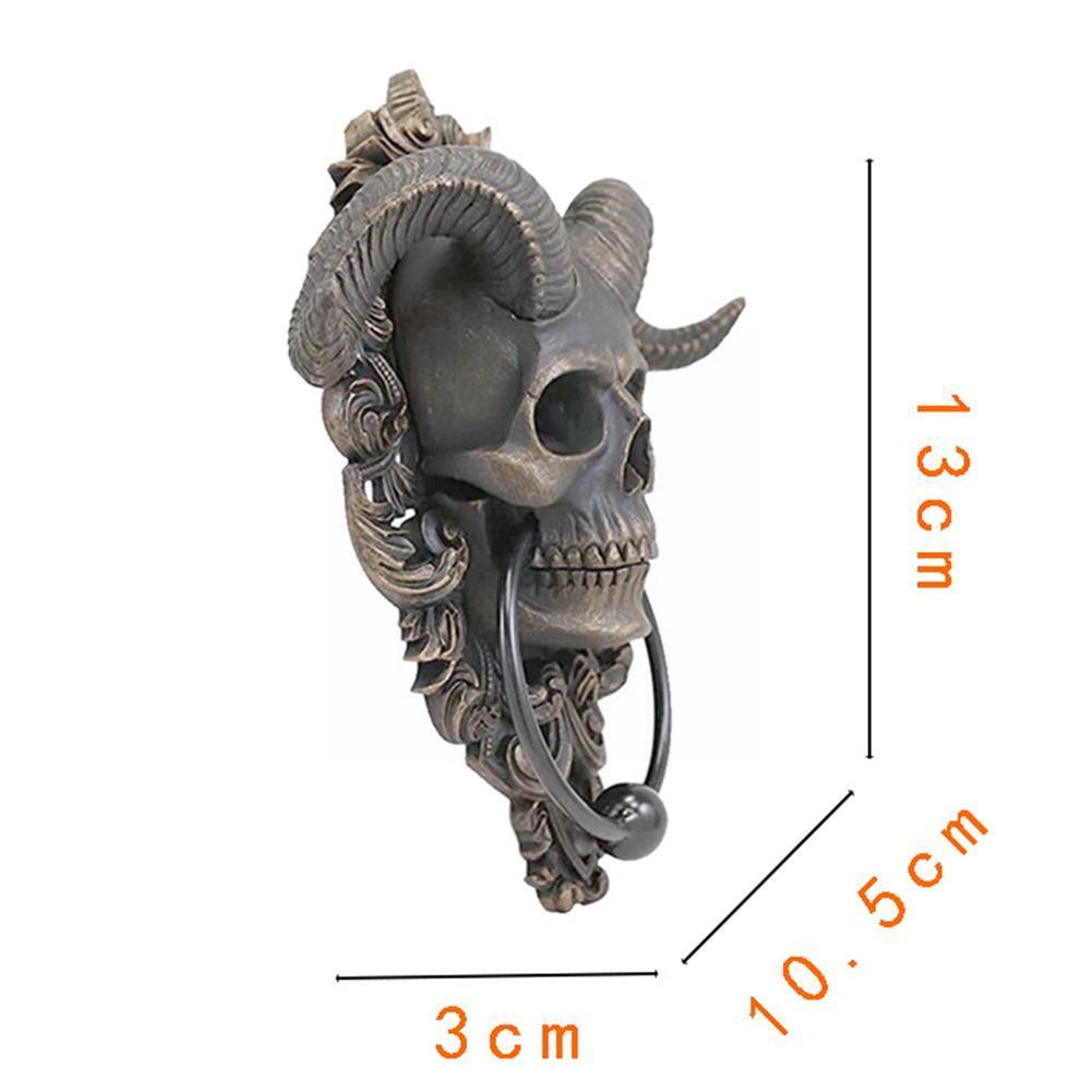 moderno arte porta squillare inferno cornuto diavolo cranio sospeso battenti bussare arredamento porta Gotico porta battente-resistente casa di maneggiare C6o7