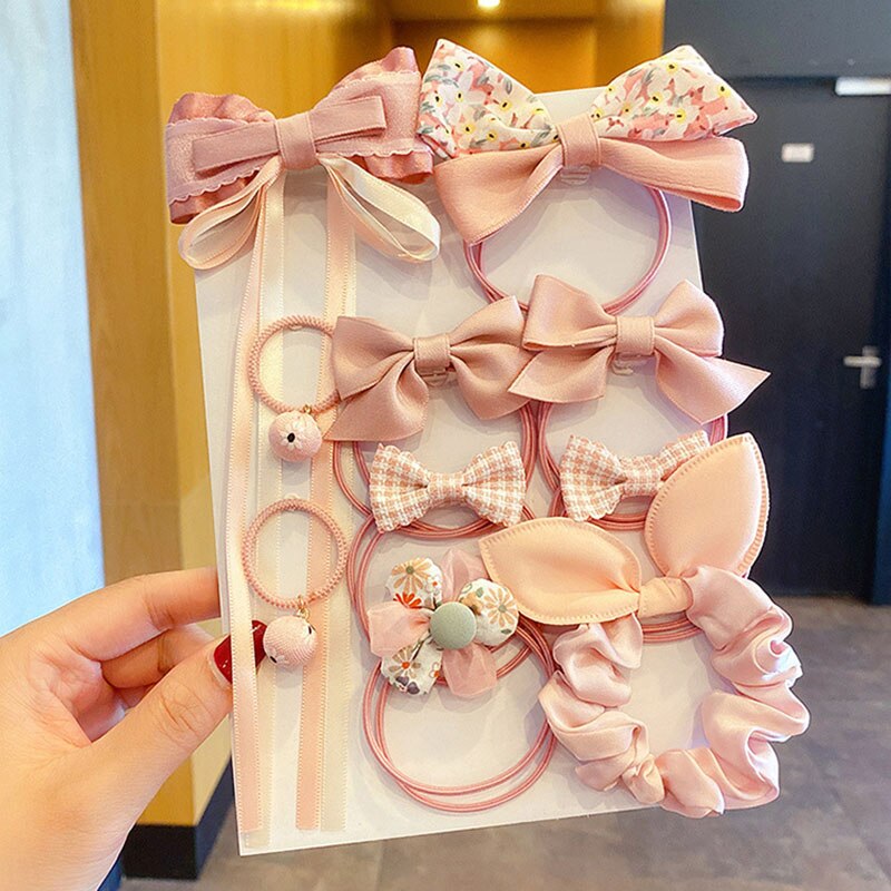 Cintas para el pelo con lazo para niña, accesorios para el cabello para bebé, 10 unids/set por juego