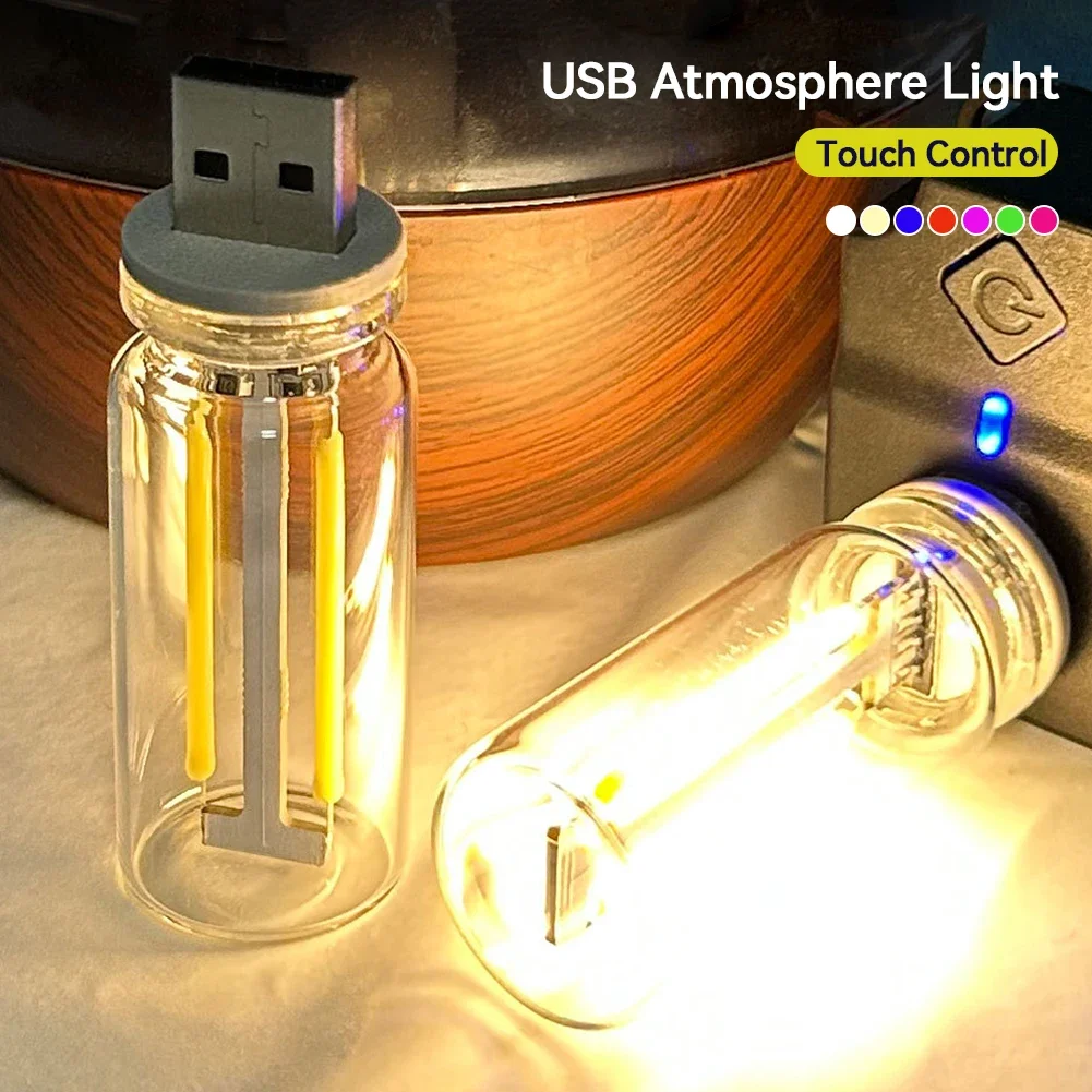 Rétro USB LED Filament tactile gradation ampoule 5V rétro LED Edison ampoule veilleuse Camping incandescent décoratif LED éclairage
