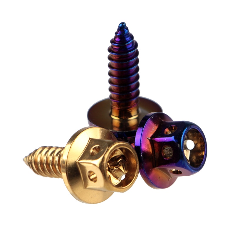 Blue plated 304 stainless steel outer hexagonal screw hollow big head flange self-tapping screw M5×15mm color screw