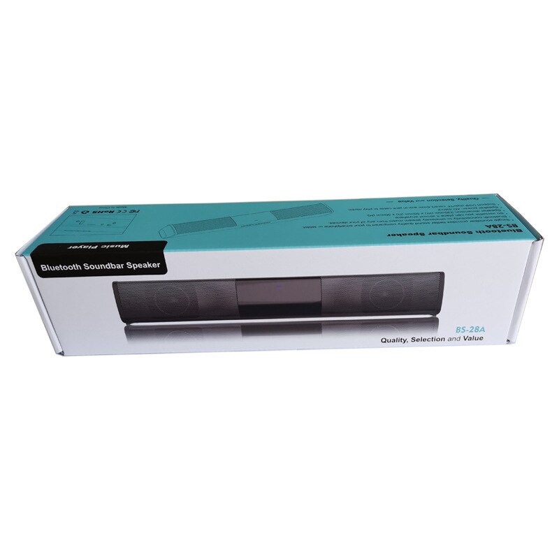 20W TV Soundbar Wired and Wireless Bluetooth Speaker Powerful Subwoofer Home Surround Sound Bar for PC Theater TV Bass Bar: BS28A Color box