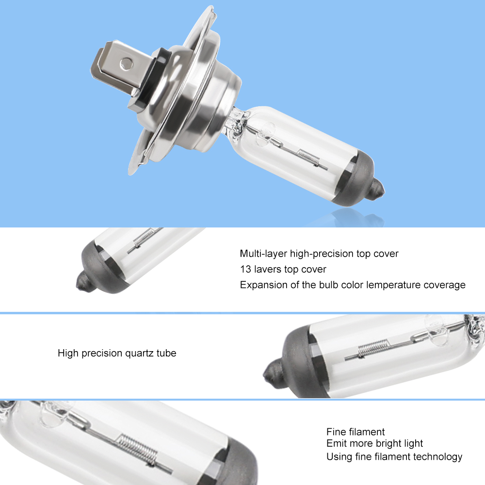 bombillas h7 luz blanca bombilla h7 bombillas coche h7 Bombilla halógena antiniebla para coche, lámpara antiniebla, faros delanteros, H7, 55w, 12v, 10 piezas, 4300k, 4300k lampara 12v 55w lampara h7