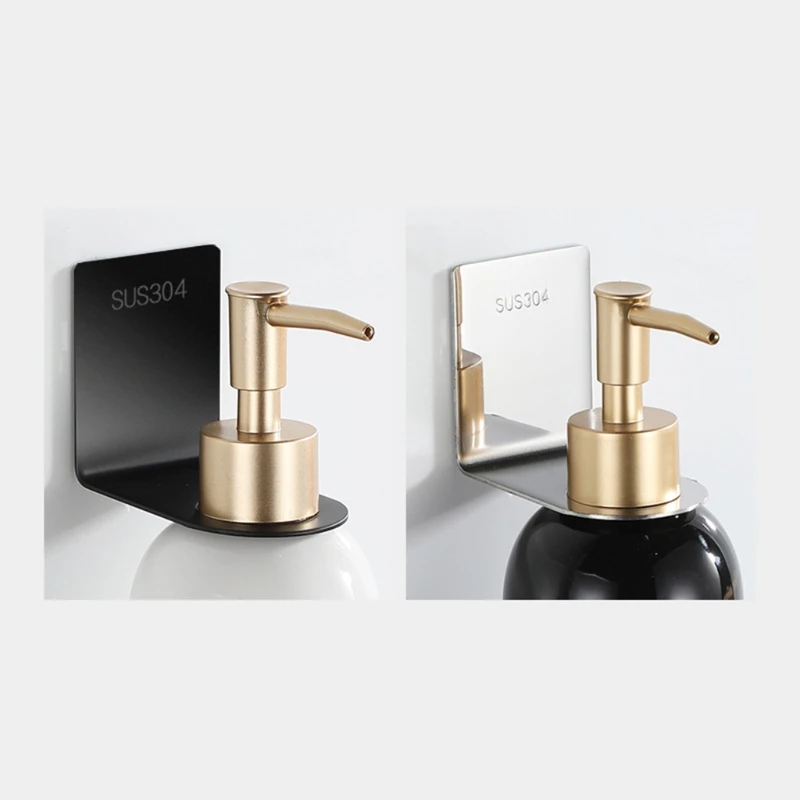 Estante para botellas Gel ducha, colgador colgante pared sin taladro, soporte pegamento, soporte para botella y