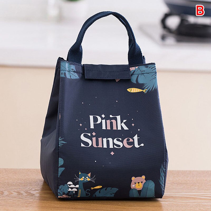 Contracted Style Insulated Lunch Bag, Durable Bento Pouch, Thermal Insulated Lunch Box Tote Cooler Bag Lunch Container Bag: B