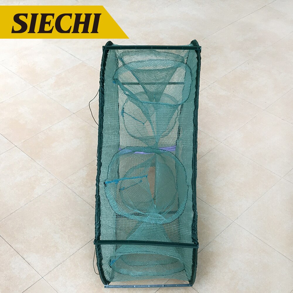 Folded Portable Fishing Net Trap 5 6 7 Holes Automatic Fishing Shrimp Trap Fish Shrimp Minnow Crab Baits Pesca