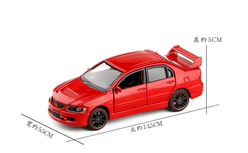 1/32 Mitsubishi EVO 9 IX Sports Cars Toy Alloy Die Cast Metal Casting Sound Light Model Toys Car For Collection