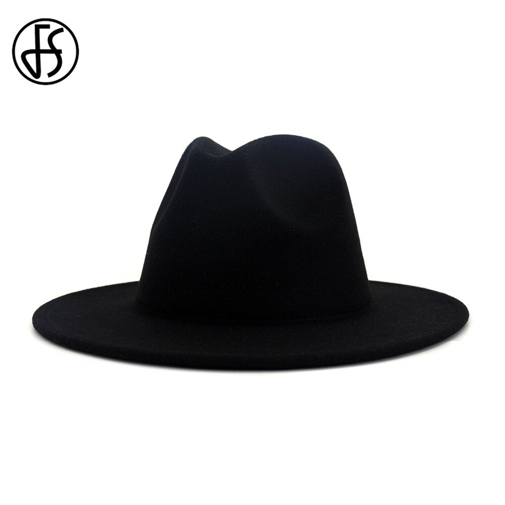 Sombreros de lana de fieltro para hombre y mujer, almazuela roja Rosa interior negra exterior, sombrero de Jazz, sombreros Fedora de ala ancha, gorra Trilby para en Panamá, 60CM