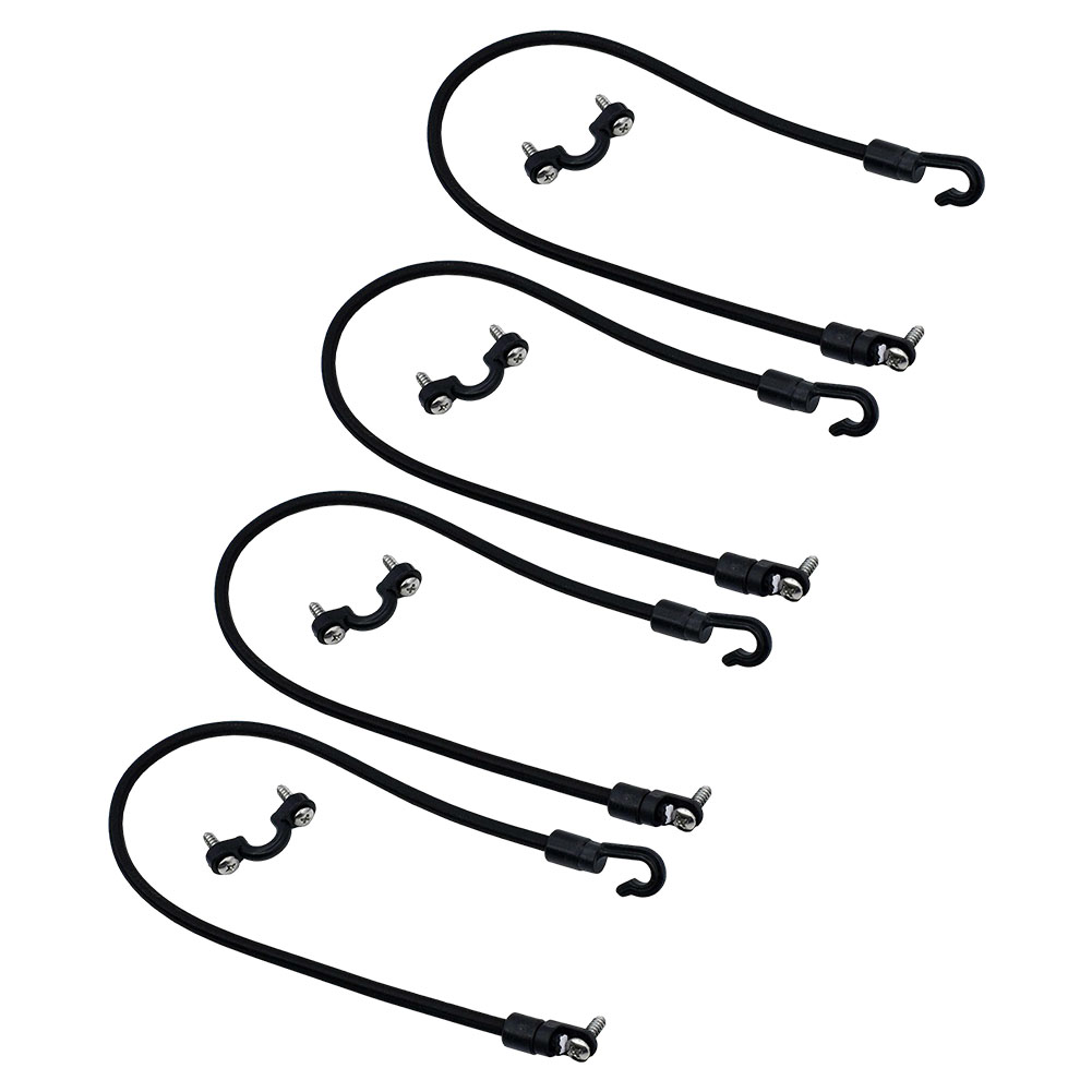 Rod Tie Down Solution High Performance Elastic Straps Specifically for Boat Decks and For Kayaks Set of 4