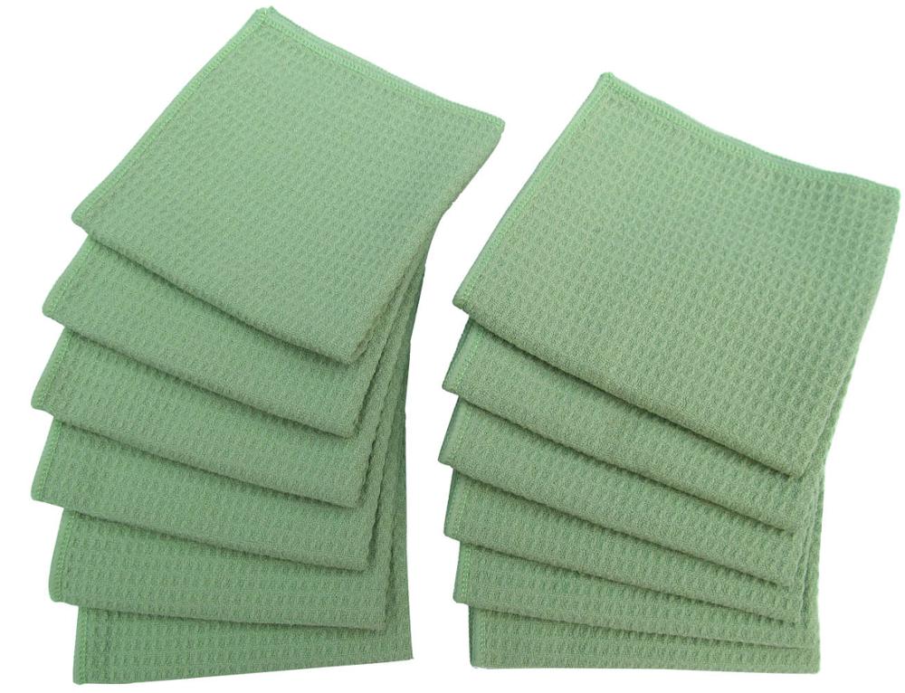 10pcs 11Inx12In Microfiber Kitchen Waffle Weave Dish Cloths Bulk Rags Dish Cleaning Cloths Scrubbing Wash Cloths Sets White