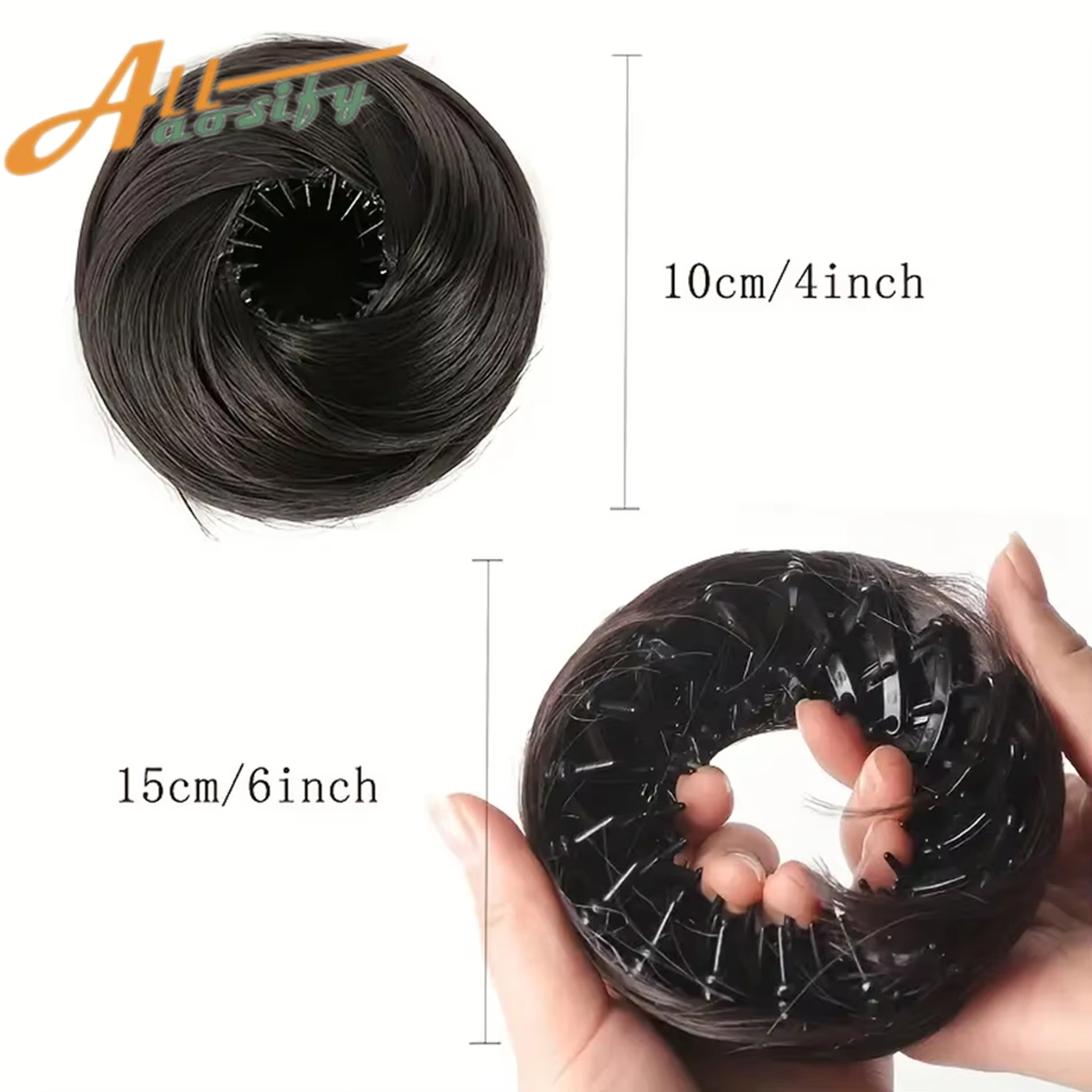 Clip sintetica nelle estensioni del panino per capelli disordinati Mini ciambella Updo posticci per donne Ragazze Chignon retrattili a forma di nido d'uccello