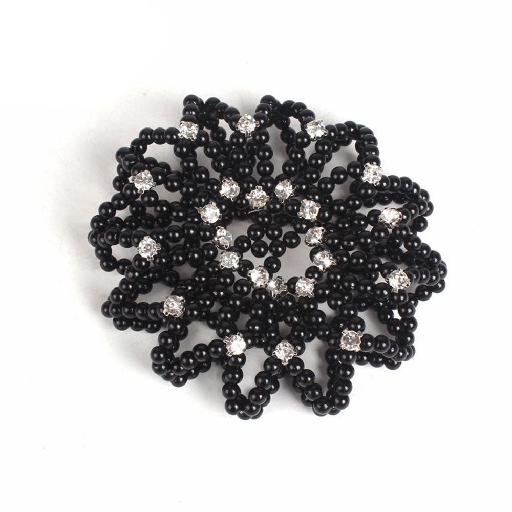 1 pièces filets à cheveux élastiques en perles au Crochet faits à la main Ballet danse Snood filet chignon couvre ornement pour dames filles: kaki foncé
