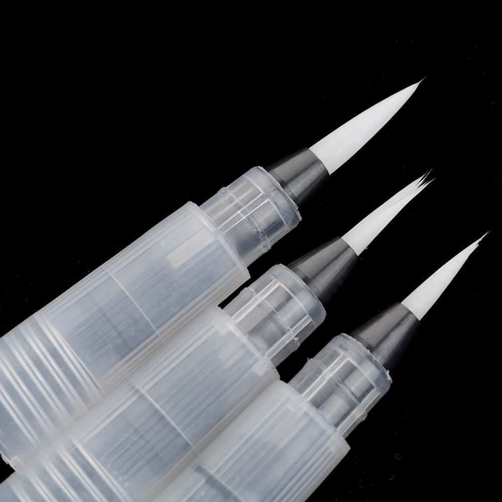 1/3Pcs Hervulbare Kwast Water Kleur Borstel Zachte Hoofd Kalligrafie Verf Schilderen Illustratie Pen Tekening Art Supplies