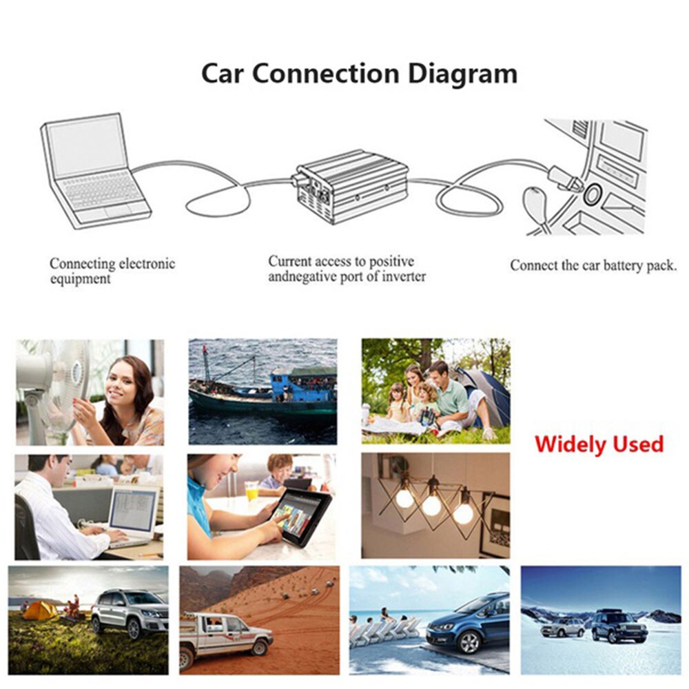 DC12V/24V To AC110V Vehicle Car Inverter Peak 1500W High Performance Outdoor Auto Inverter Portable LED Solar Power Inverter