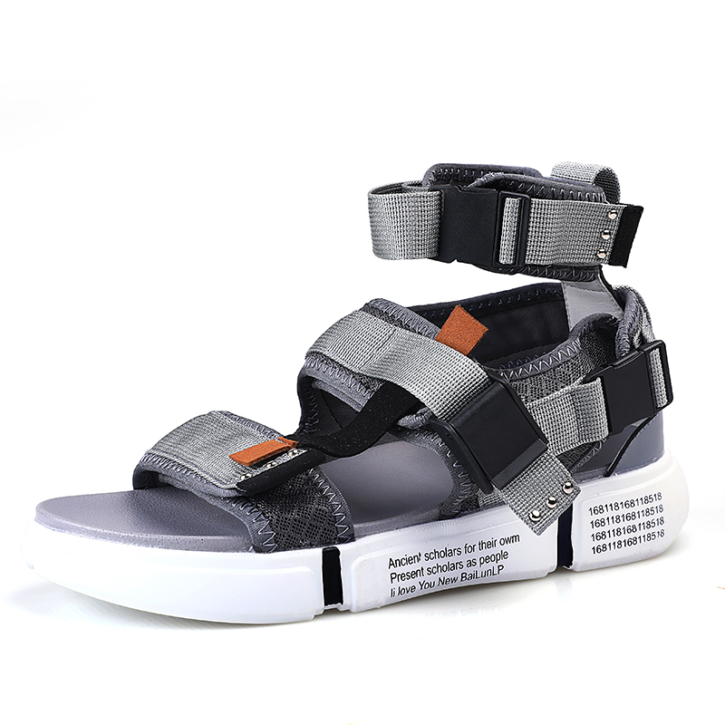 Zomer Schoenen Sneaker Vietnam Heren Teen Lus Casual Strap Gladiator Gesloten Voor Sport Romeinse Mannen Sandalen: grey / 39