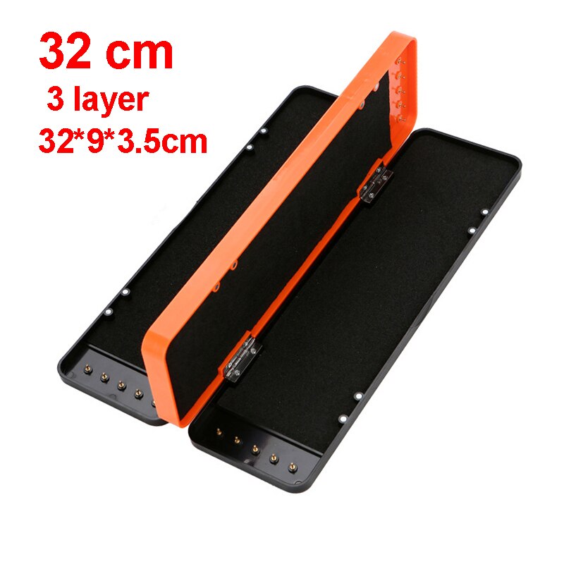 2- etterslep /3- etterslep karpe fiskerigg takle boks sikk chod stiv hår rigg oppbevaringsboks til herabuna fiskelinje krokutstyr  b362: 3 etterslep 32cm