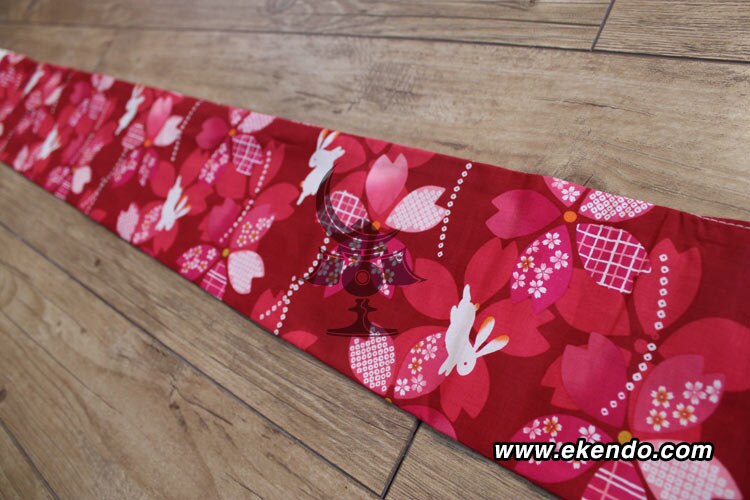 -ikendo.net - sg046 -  bomullsmaoyin mönster shinai väska- för tre shinais med axelrem - bomull kendo shinai