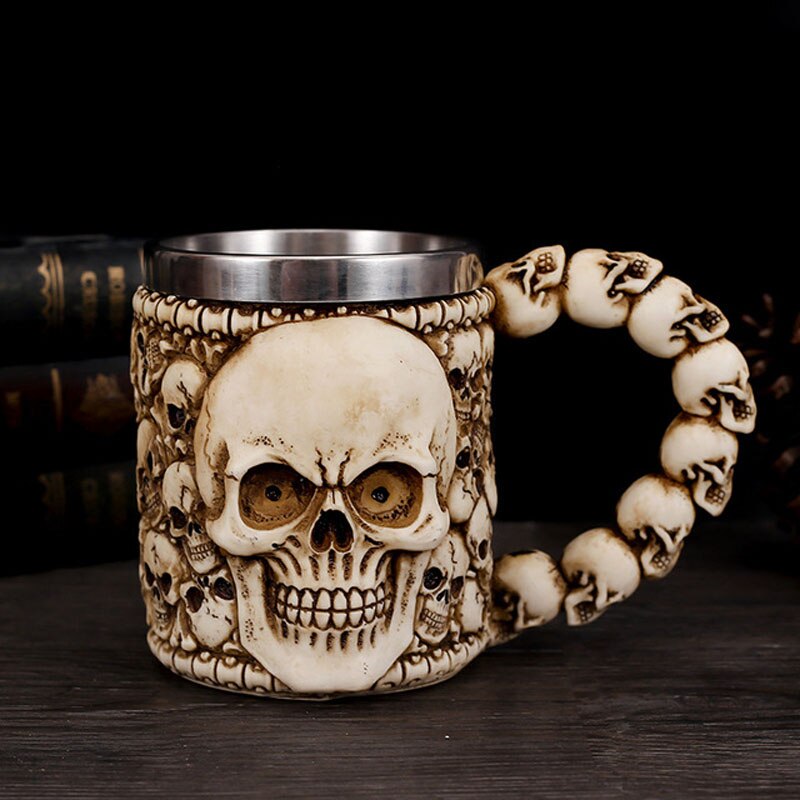 2020 novo design polyresin caneca de café copo artesanal resina criativa 3d caneca de café copo de lava osso: 006