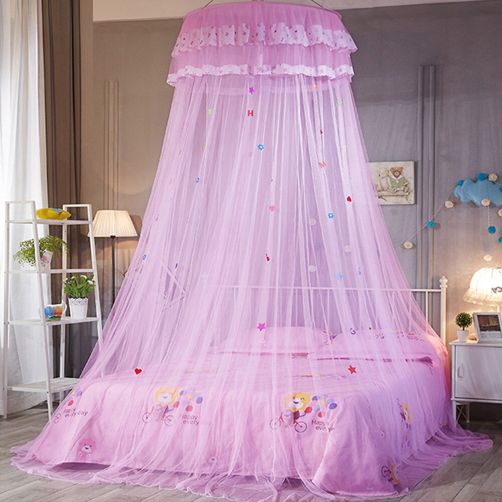 Bedroom Kids Mesh Lace Sleeping Cartoon Round Dome Hanging Heightened Bedding Anti-mosquito Sweet Canopy Bed Net Summer